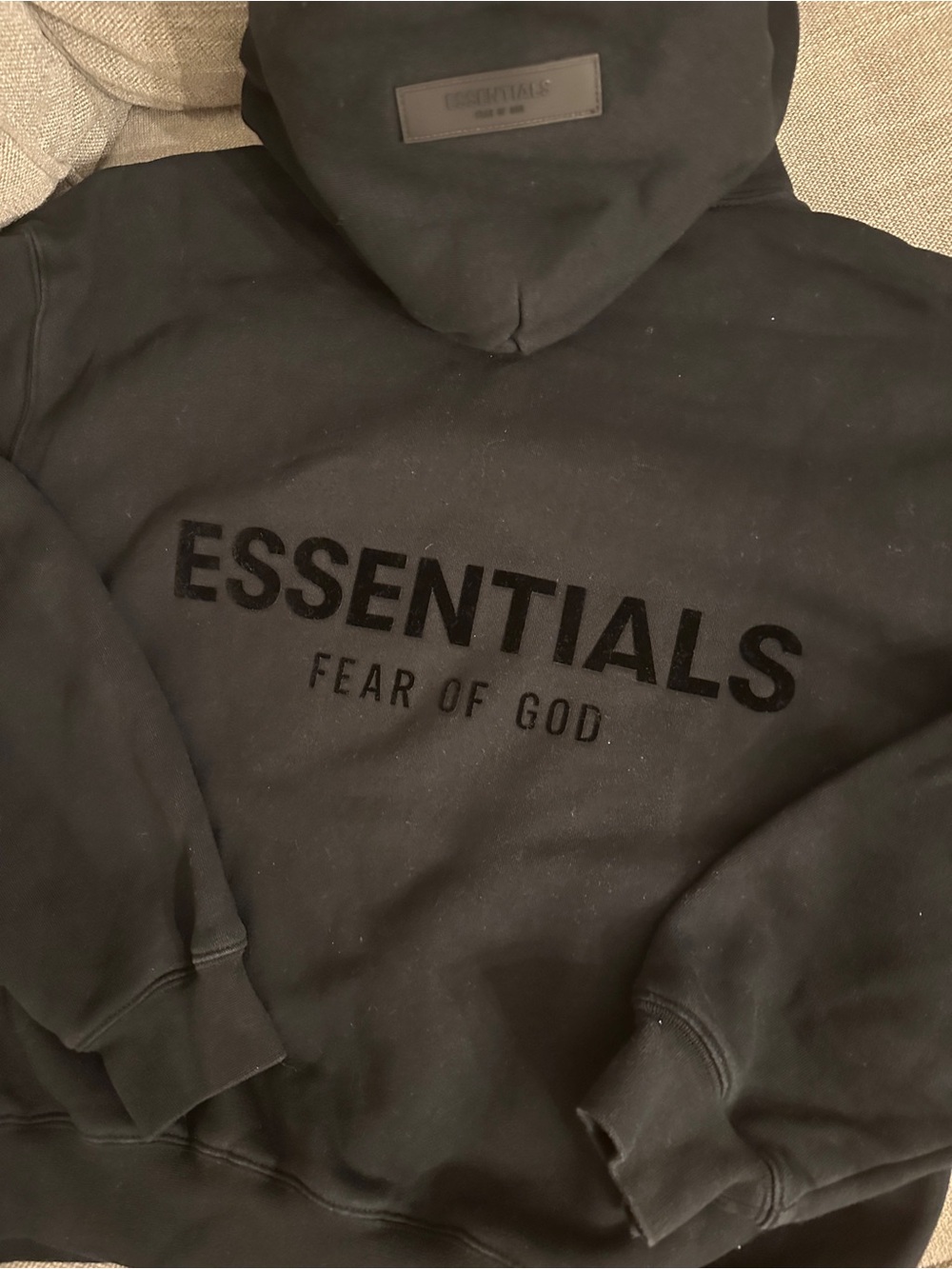 Fear of God ESSENTIALS Unisex Black Logo Hoodie size XXS